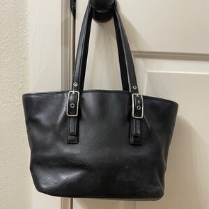 Vintage Coach Leather Legacy West Market Black Bag Y2K